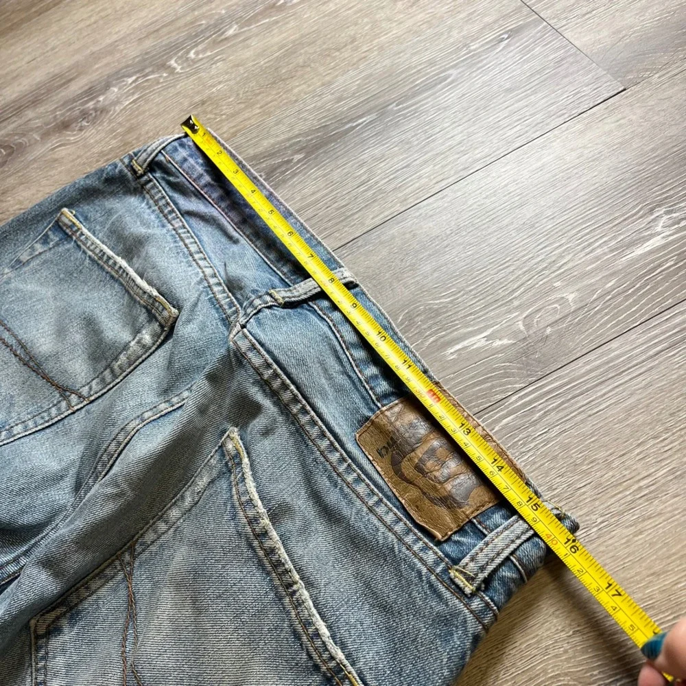 Bullhead Jeans Mens 32 Light Blue Straight Leg Distressed Y2K Skater Denim